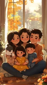 Autumn Cuddle Crew: Multigenerational Love by the Window.