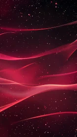 Red nebula-like light trails flow across starry black field