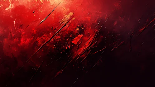 Crimson turbulence slashing through darkened voidscape.