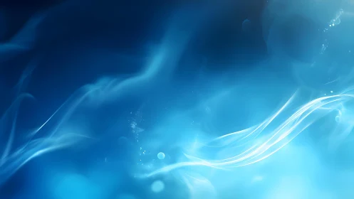 Abstract blue light waves with smooth gradients and ethereal effect.