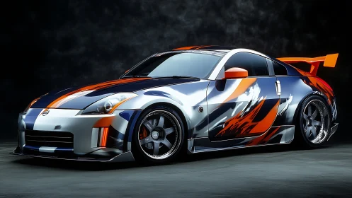 Bold custom sports car glowing with street racing style.