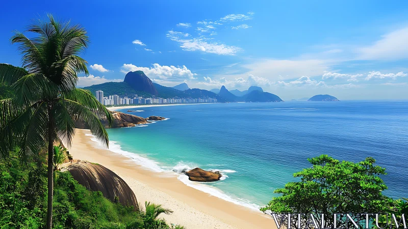 Tropical Paradise Meets Metropolis: Where Granite Peaks Frame Azure Dreams.