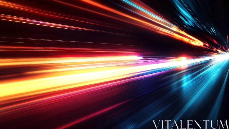 Futuristic Light Trails in Motion, Abstract Digital Art Style.