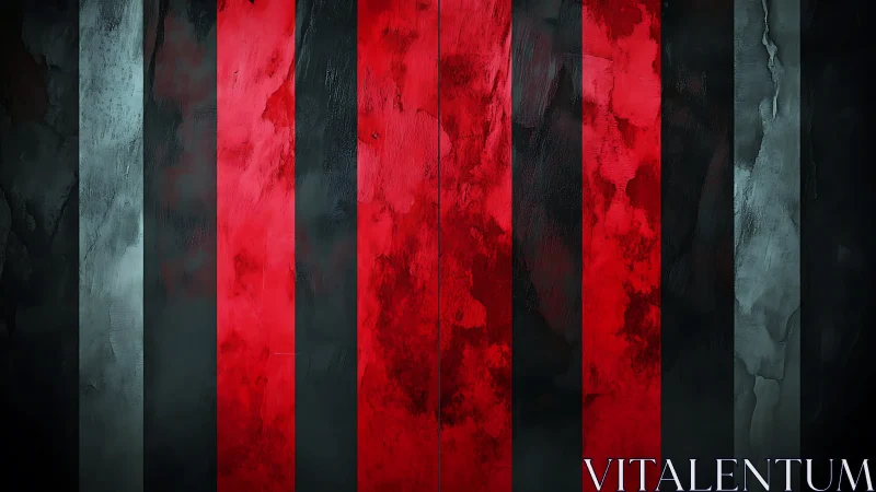 Vertical red black textured stripes in high contrast alignment
