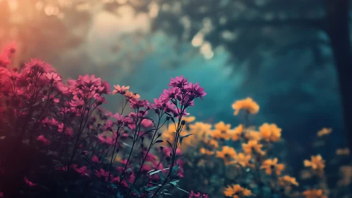 Magenta Blooms Steal the Spotlight Against Dreamy Turquoise Depths