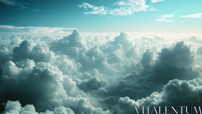 Soft sky kingdoms drifting in endless morning light.