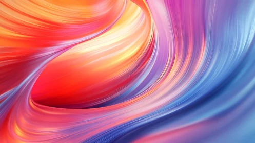 Swirling chromatic currents in luminous abstract ribbons.