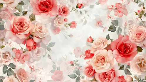Coral Whispers: Blossoming Roses in Dreamy Soft Light