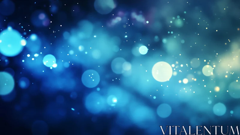 Dreamy blue bokeh lights abstract background in soft focus style.