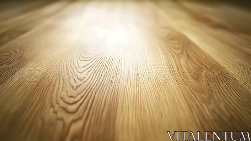 Close view of polished natural wood plank flooring surface.