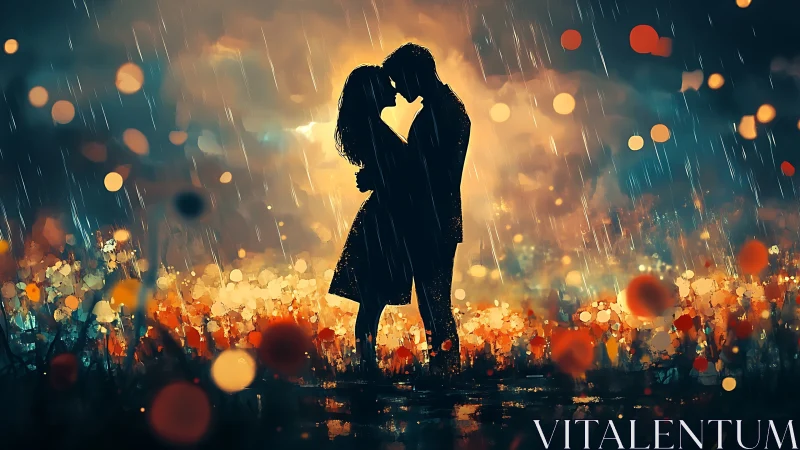 Love in the Rain: A Moment of Golden Romance.