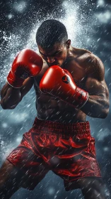Champion Boxer Trains Hard in the Rain