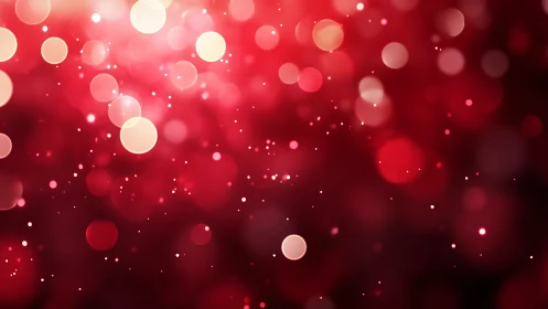 Crimson bokeh constellations quietly orbit in velvet night