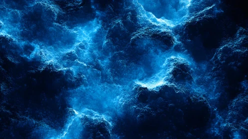 Abstract Blue Nebula Texture in Digital Art Style.