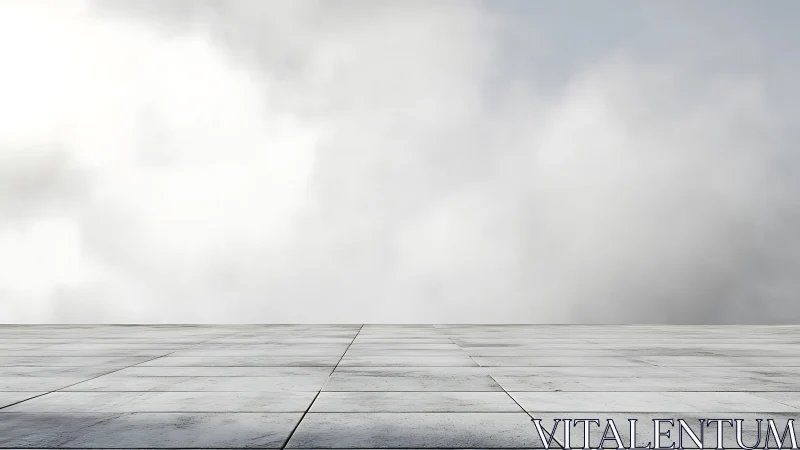 Concrete Perspective: Minimalist Receding Surface with Atmospheric Depth.
