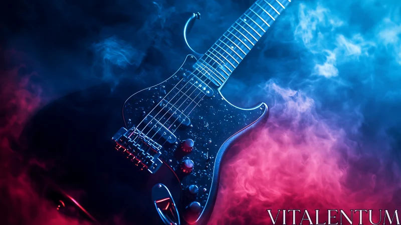 Electric midnight guitar drifting through neon concert fog.