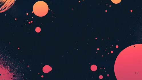 Celestial neon orbs drift across a midnight cosmic field.