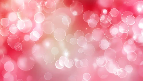 Soft Pink Bokeh Background with Light Circles, Abstract Style.
