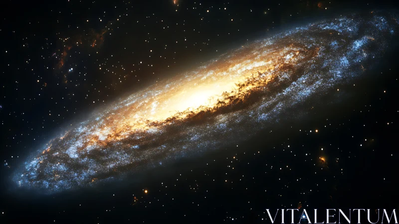 Spiral galaxy skims the dark like a glowing cosmic ember