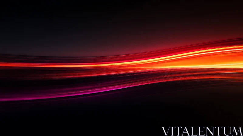 Vibrant Abstract Light Streaks on Black Background, Digital Art.