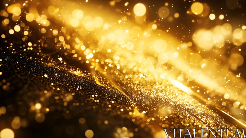 Sparkling Golden Bokeh Abstract Background with Glittering Light.