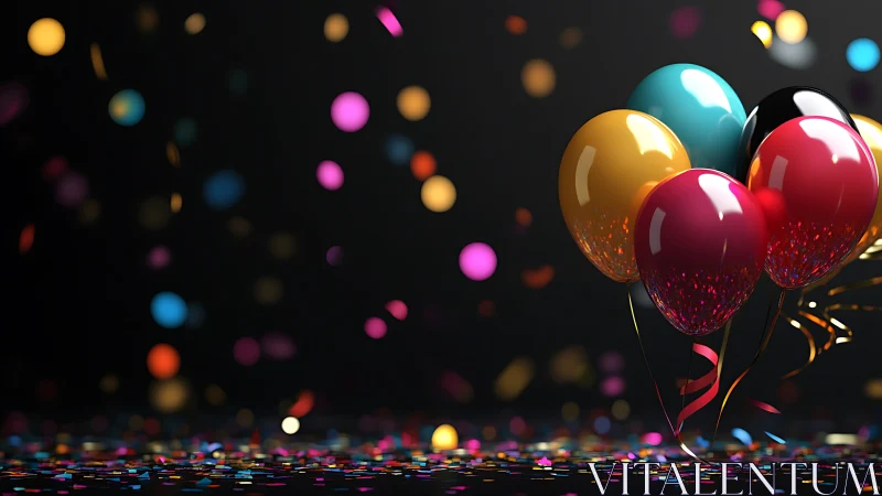 Colorful Balloons Dancing Through a Festival of Light.