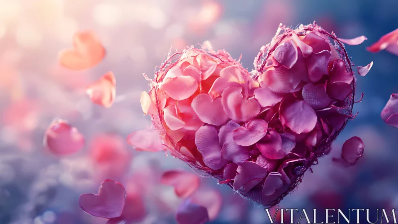 Petal-Composed Spherical Form in Gradient Background.