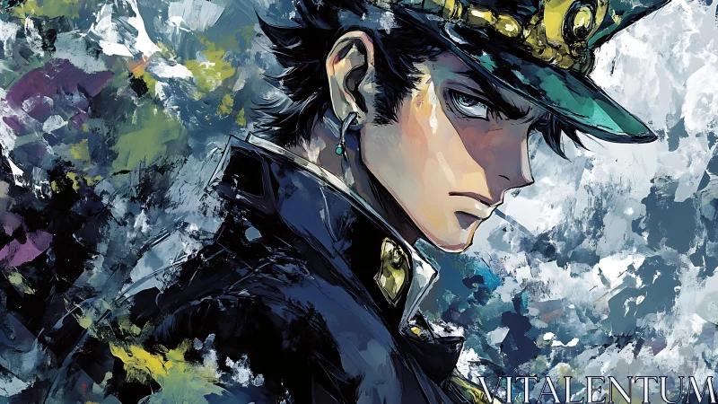 Storm-eyed captain cuts through swirling painted chaos