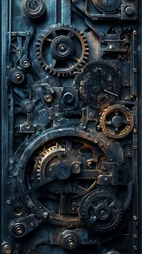 Warm glow over intricate antique clockwork gears.