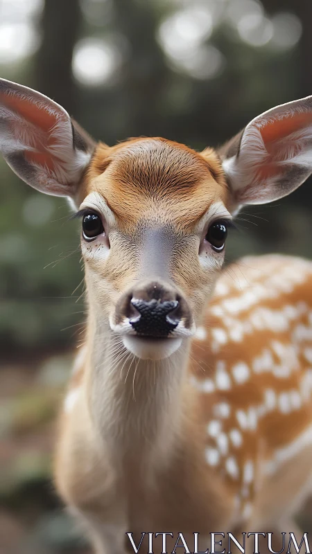 Juvenile deer portrait rendered in sharp photorealistic detail
