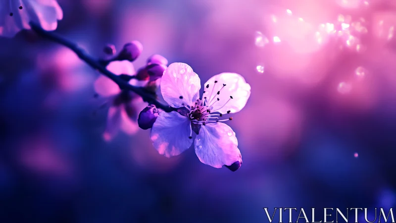 Twilight Petals: Luminescent Blooms Dance in Purple Radiance.