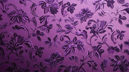 Embossed Floral Tapestry in Deep Magenta Bloom.