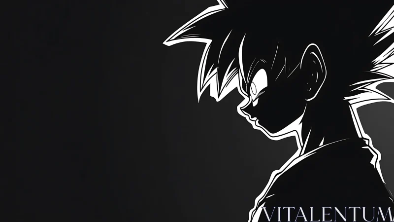 Striking anime silhouette captures a quiet, powerful moment