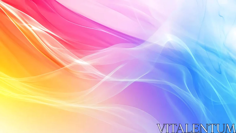 Silken rainbow currents drift through luminous pastel light.