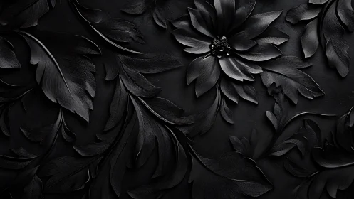 Monochromatic floral composition with textured petals and leaves arranged densely.