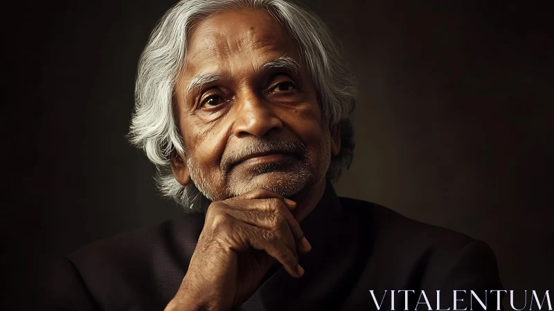 Soft lamplight cradles a thoughtful elder in quiet wonder