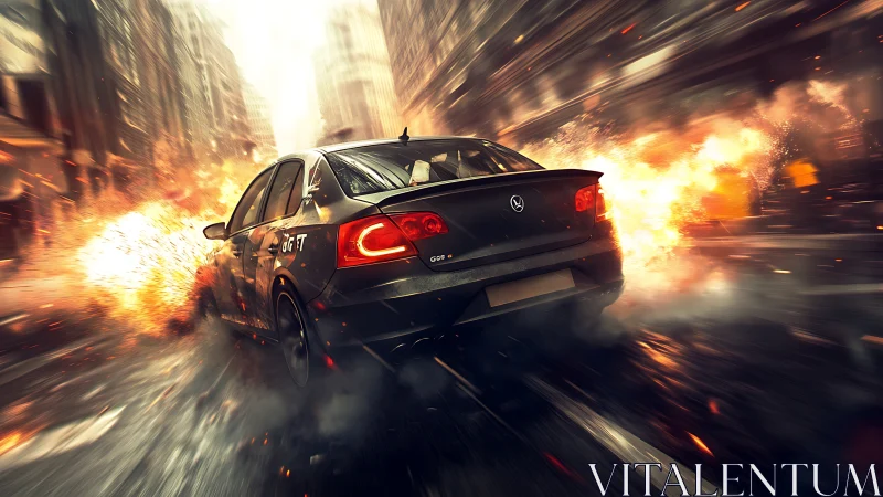 Streetstorm sedan slingshots through fire and flying sparks