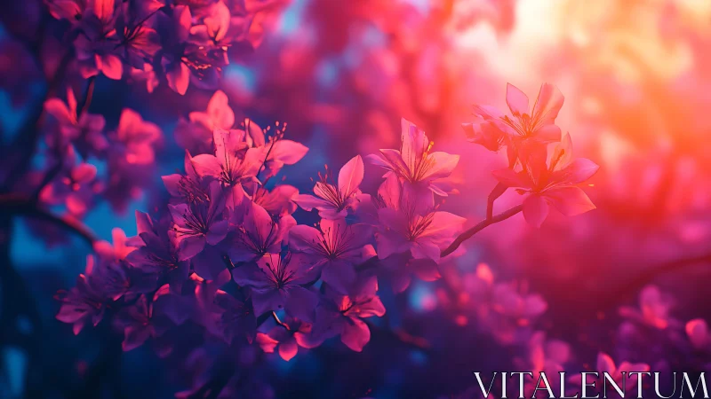 Neon Blossoms Glow Where Magenta Dreams Ignite Night