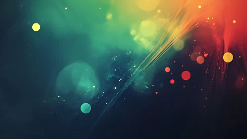 Multicolor gradient field with dispersed circular light forms.