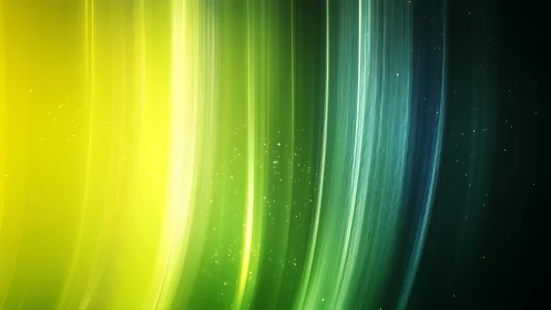 Vibrant Abstract Light Streaks in Green and Yellow Digital Art.