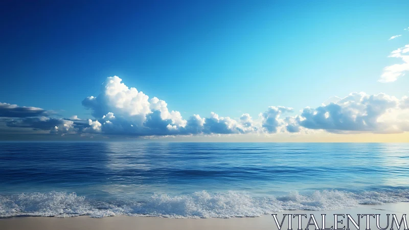 Gentle waves and bright blue sky invite a calm seaside pause.