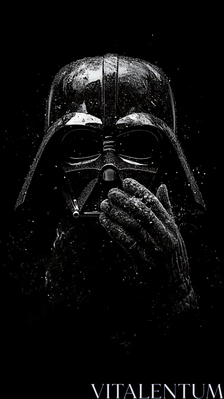 Dark armored respirator mask with granular particle erosion