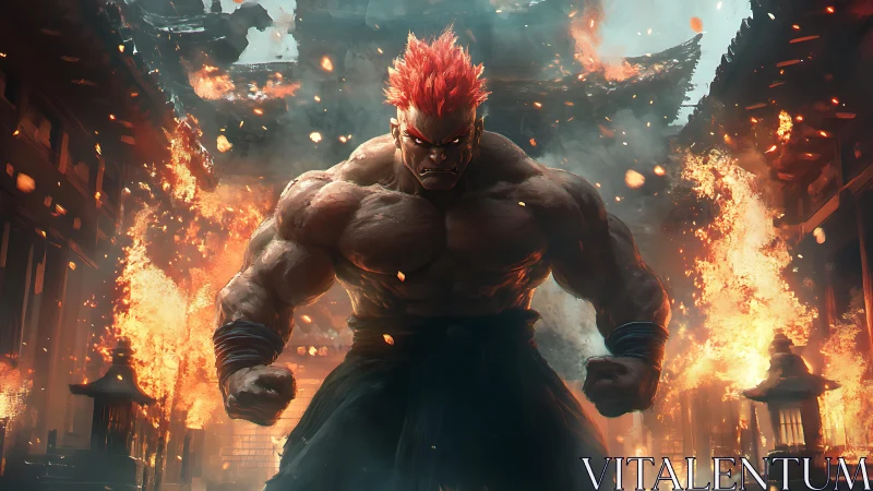 Musclebound inferno stalks through a temple of unraveling fire