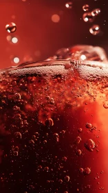 Carbonated Beverage Macro: Effervescence Dynamics in Warm Illumination