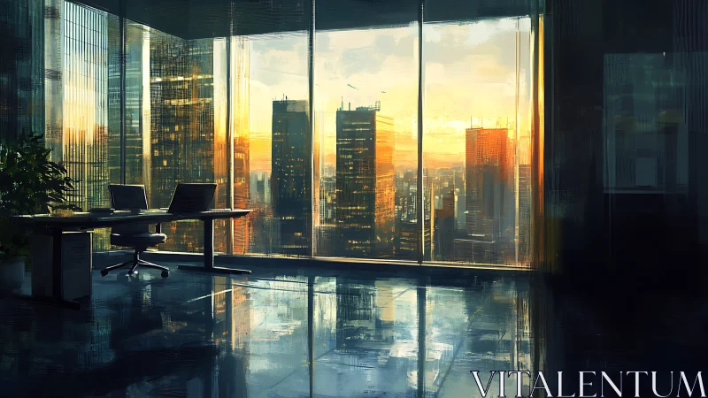 Sunset Cathedral: Where Glass Meets Golden Hour Glory.