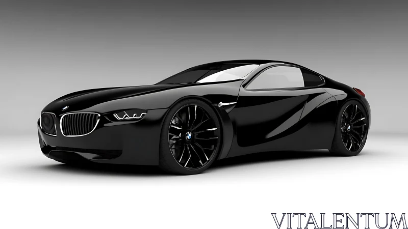 Black BMW concept coupe showcases fluid aerodynamic form.