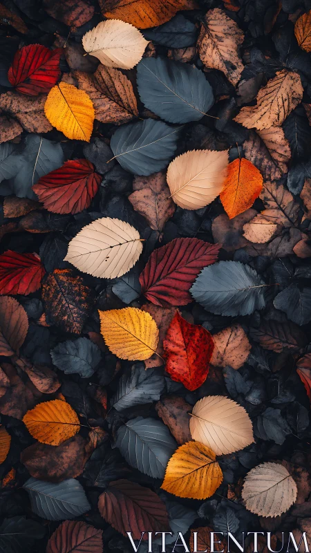 Gentle autumn leaves scattered in a cozy forest mosaic.
