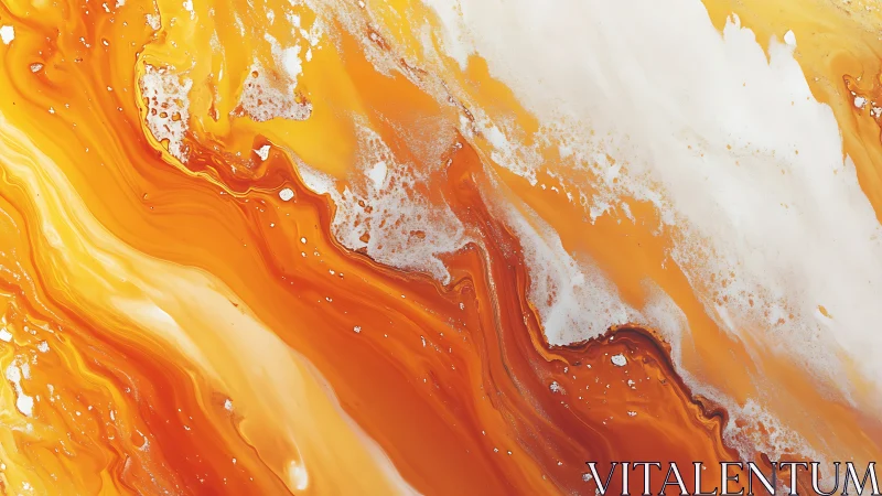 Molten citrus rivers swirl beneath pale clouds of light