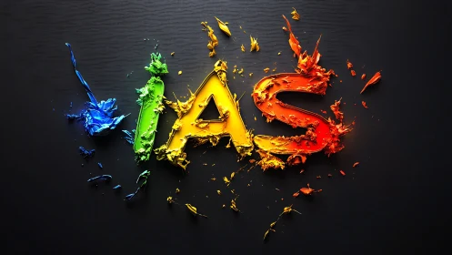 Paint-splashed IAS letters ignite a dark canvas in color.