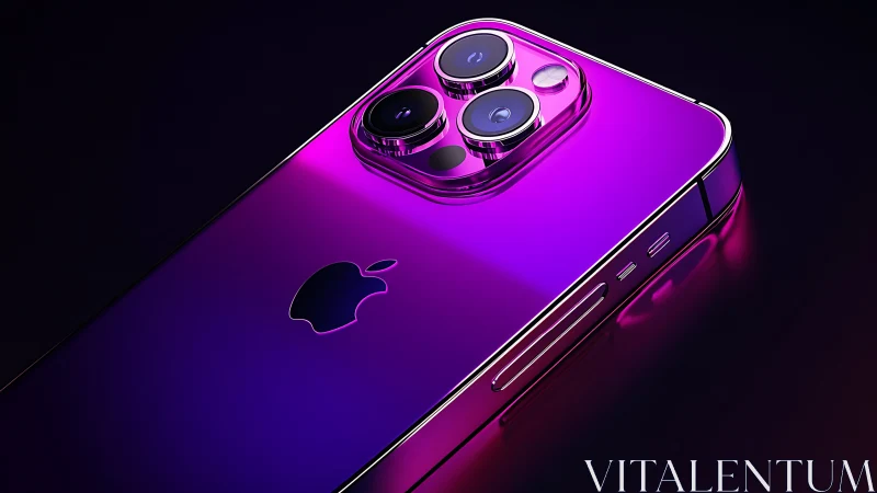 Premium Smartphone Rendered in Neon Magenta with Metallic Camera Array.